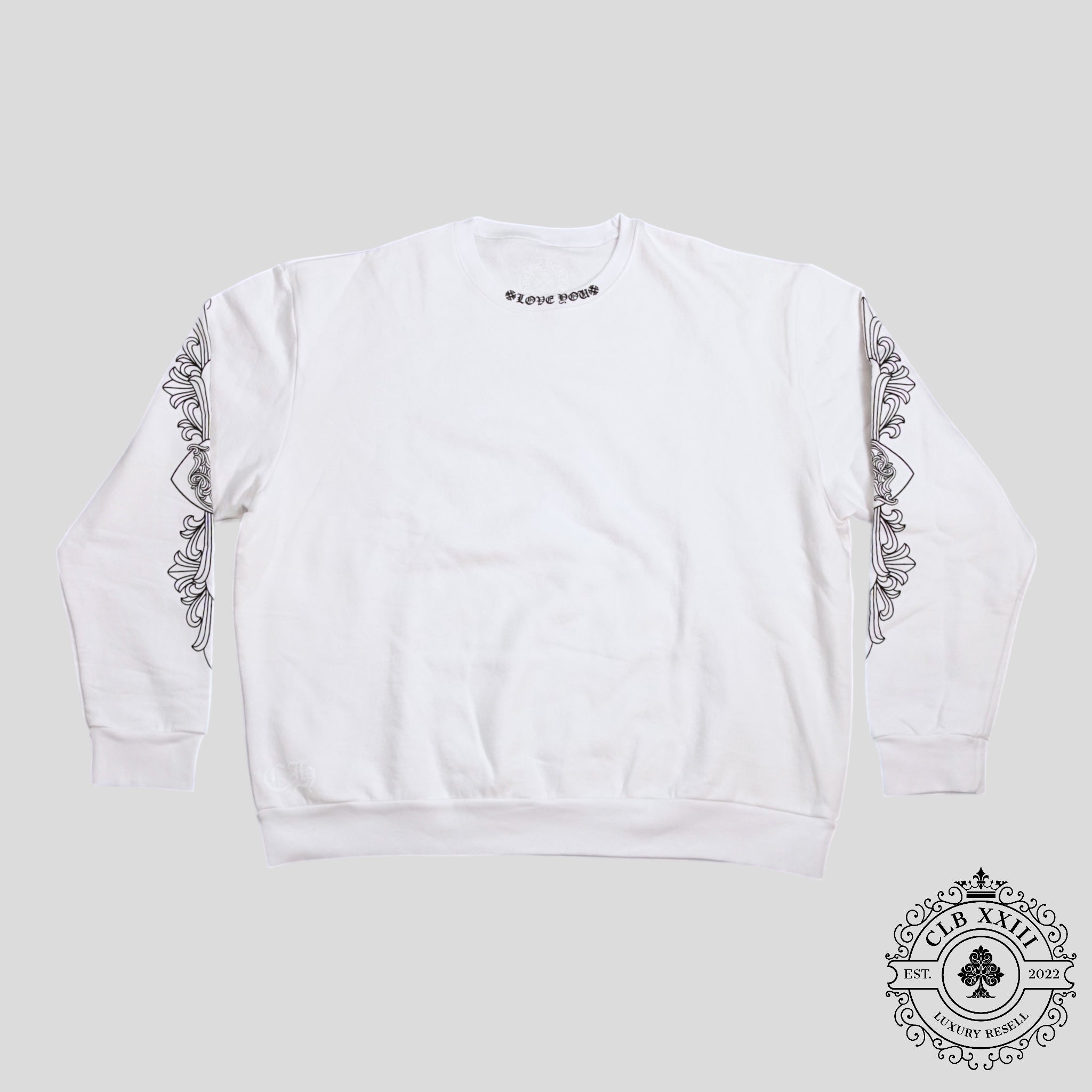 Chrome Hearts Love You Crewneck in White