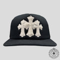 Chrome Hearts Pony Hair Cemetery Cross Trucker Hat in Black