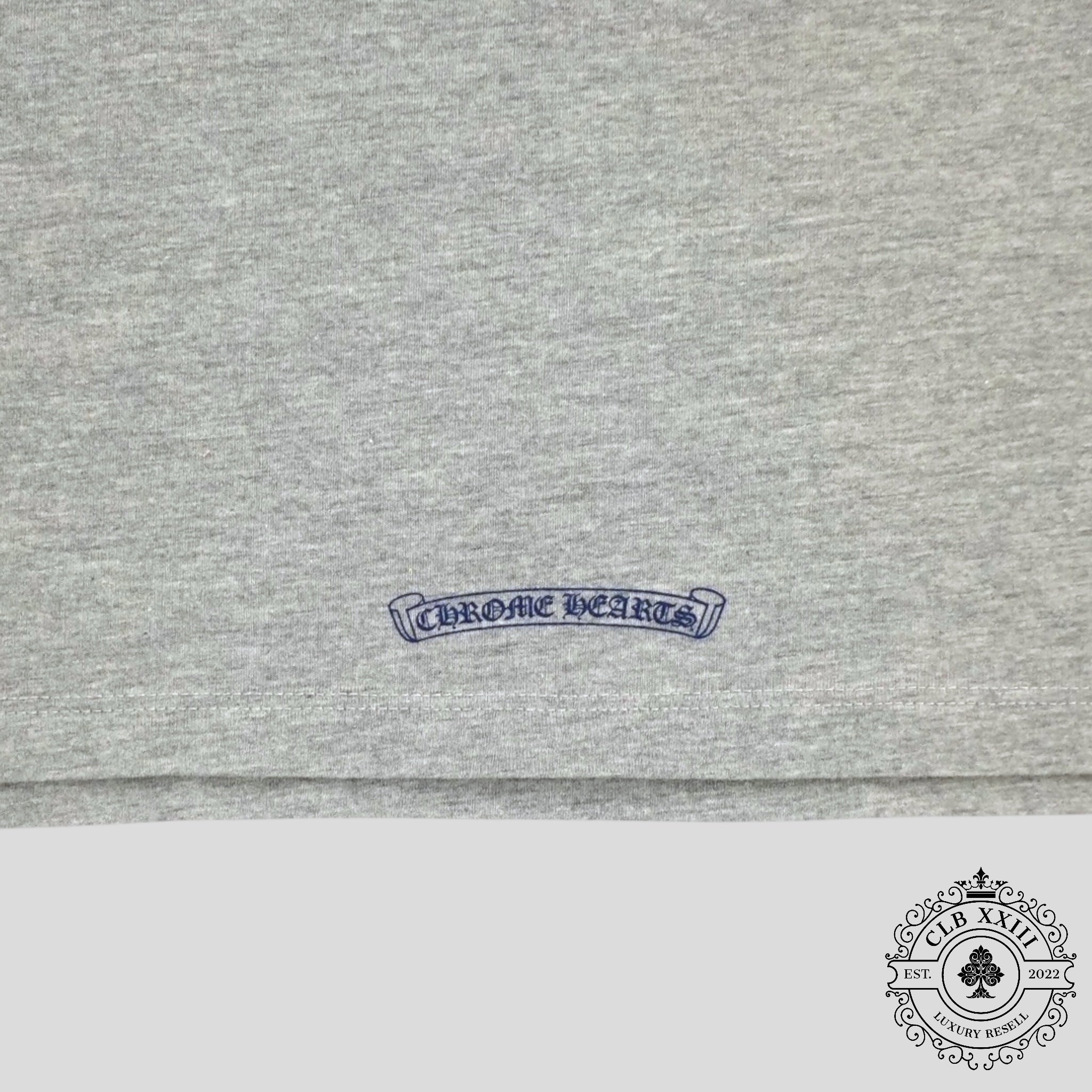 Chrome Hearts Triple Cross Flocked Long Sleeve in Grey