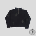 Chrome Hearts Pony Hair Quarter Zip in Black