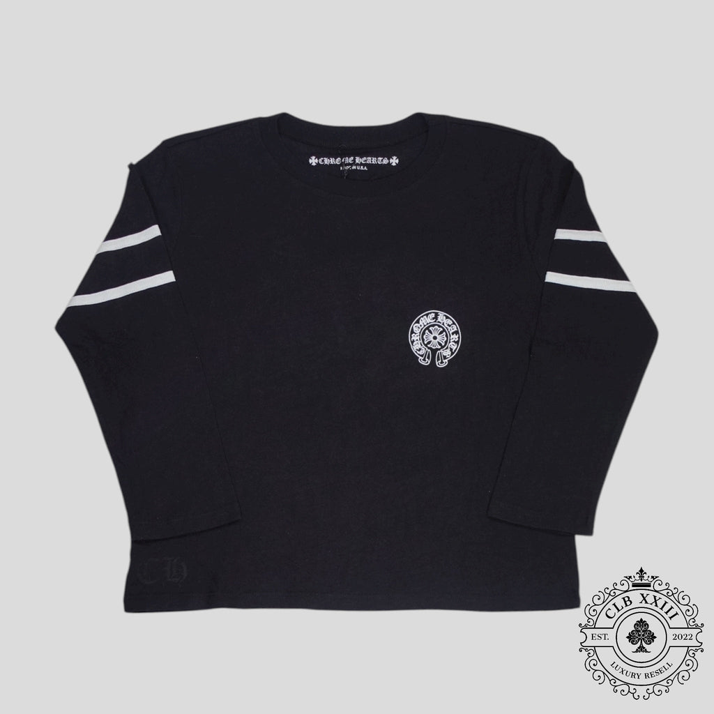 Chrome Hearts 33 Horseshoe Logo Women's Long Sleeve Tee in Black