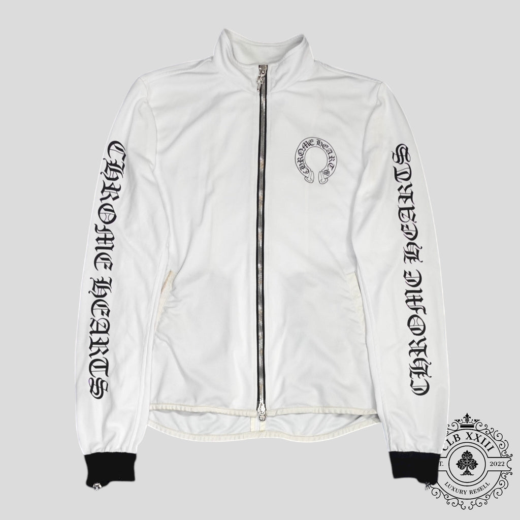 Chrome Hearts Horseshoe Logo Mesh Track Jacket in White