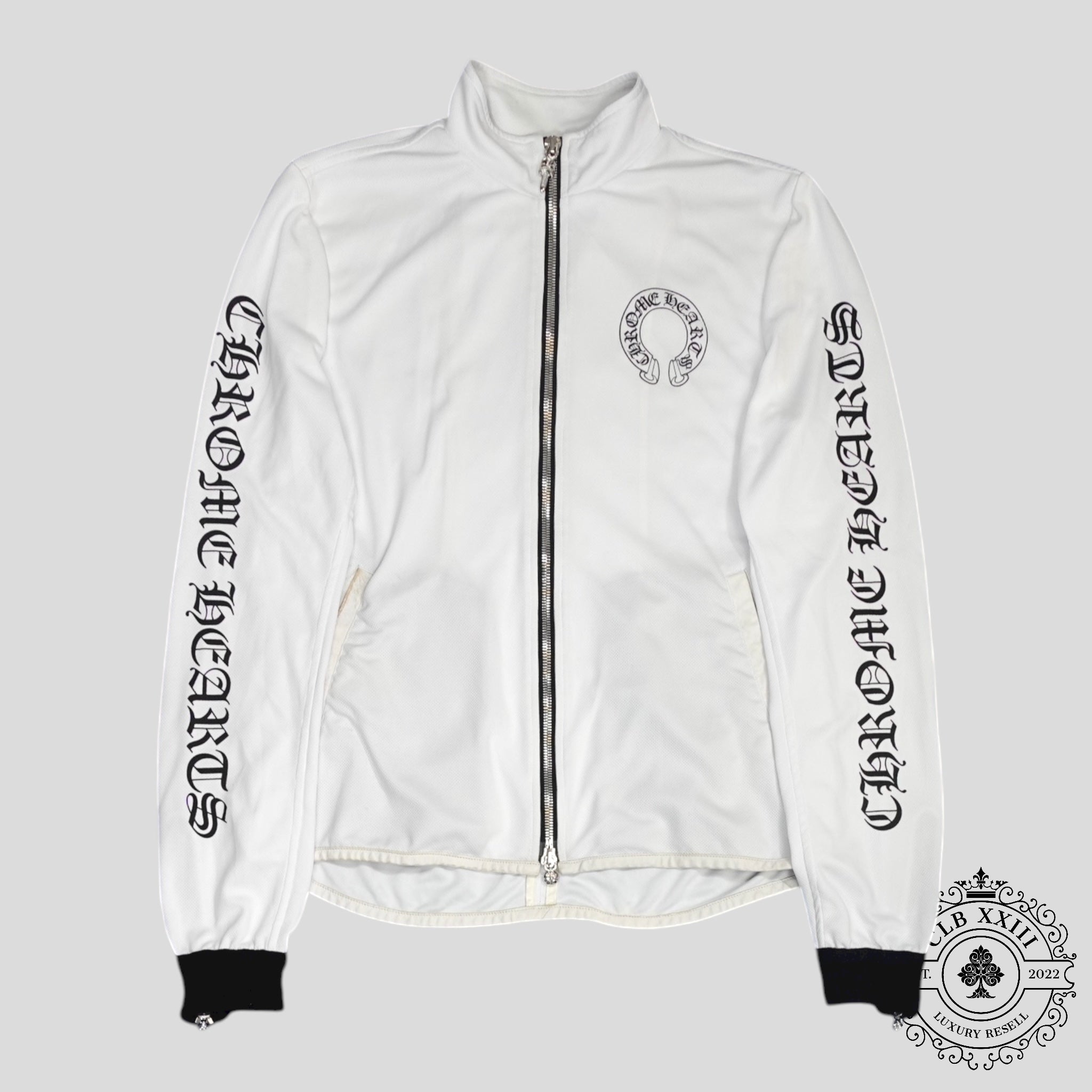 Chrome Hearts Horseshoe Logo Mesh Track Jacket in White