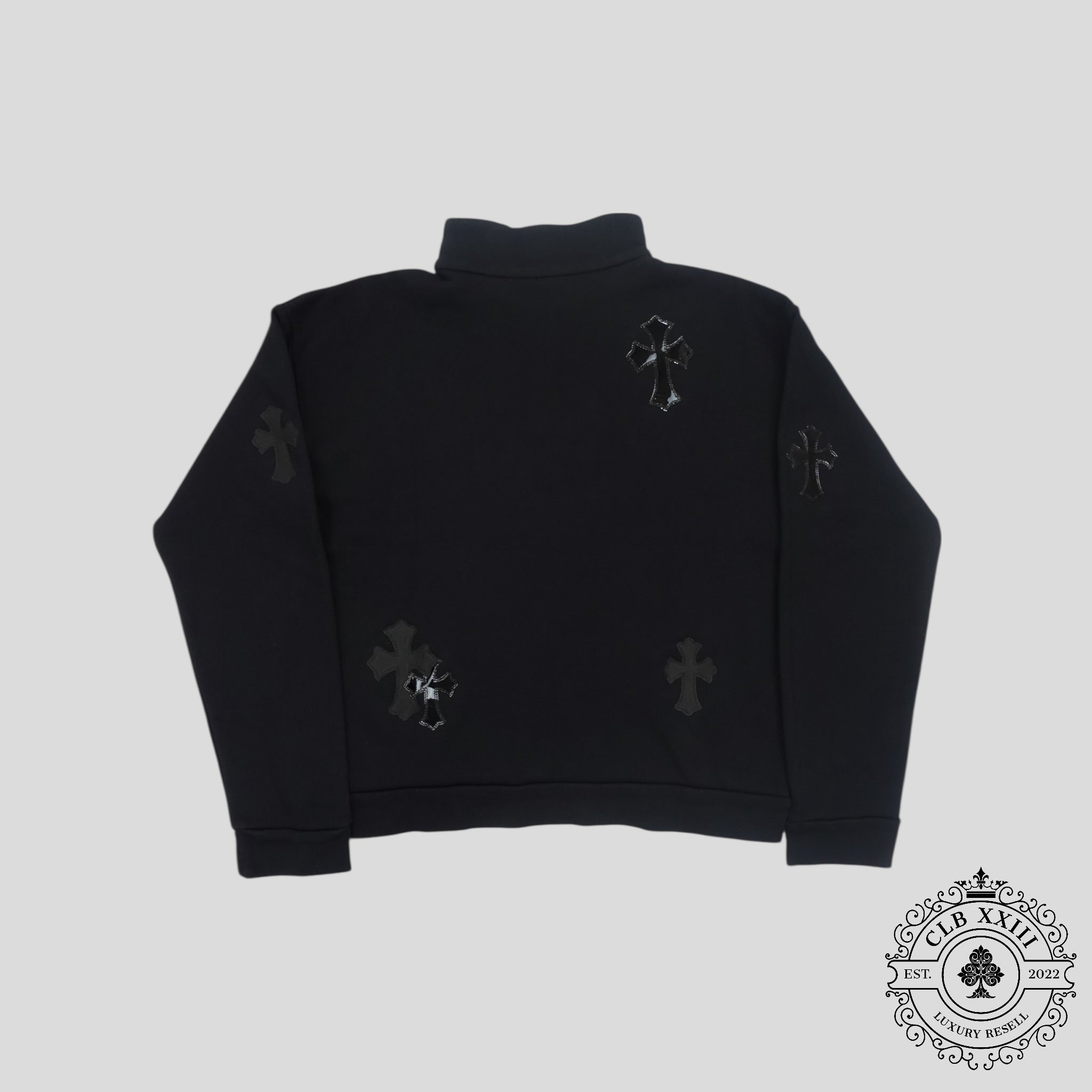 Chrome Hearts Pony Hair Quarter Zip in Black