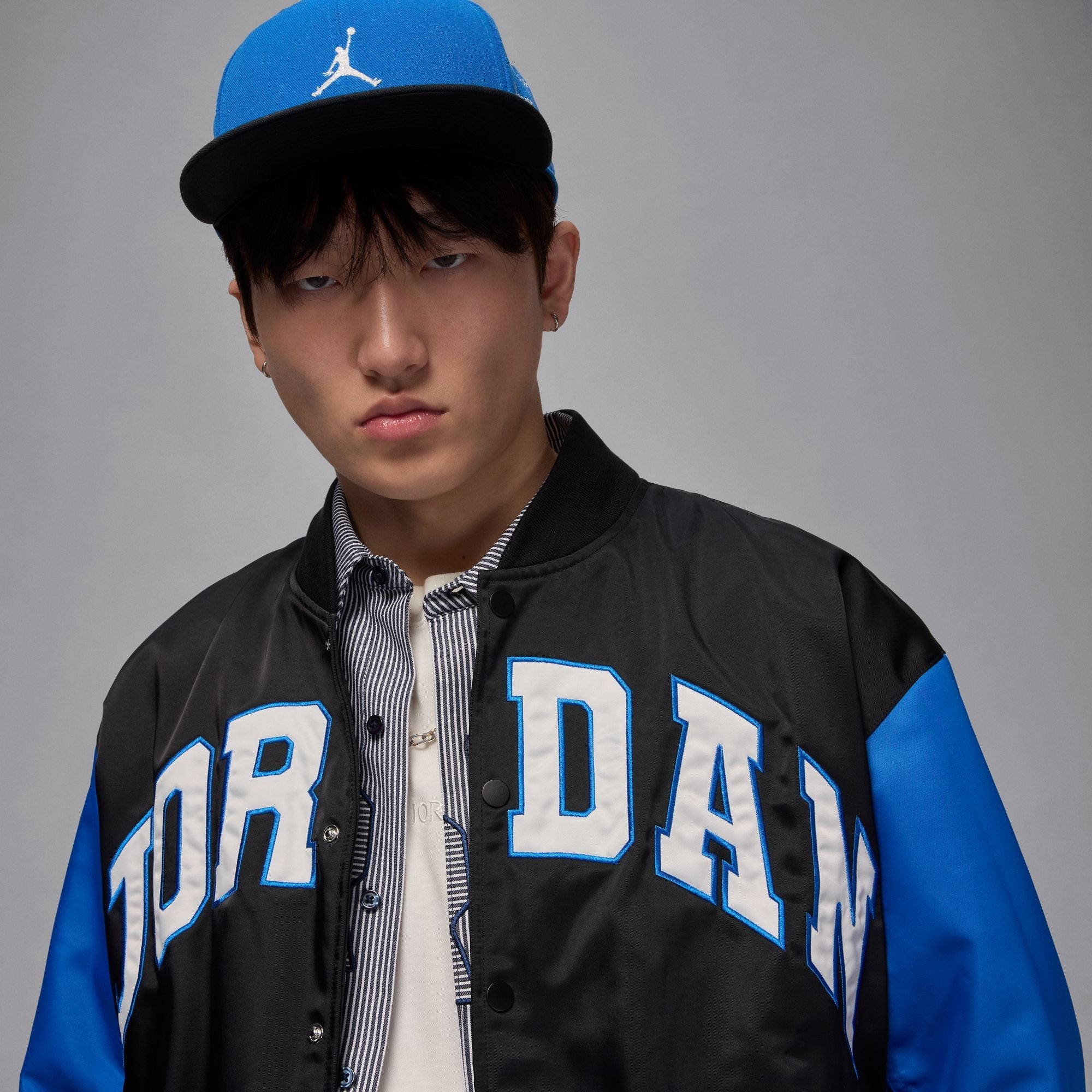 Air Jordan Mens Collegiate Varsity Jacket - Black/Sport Blue