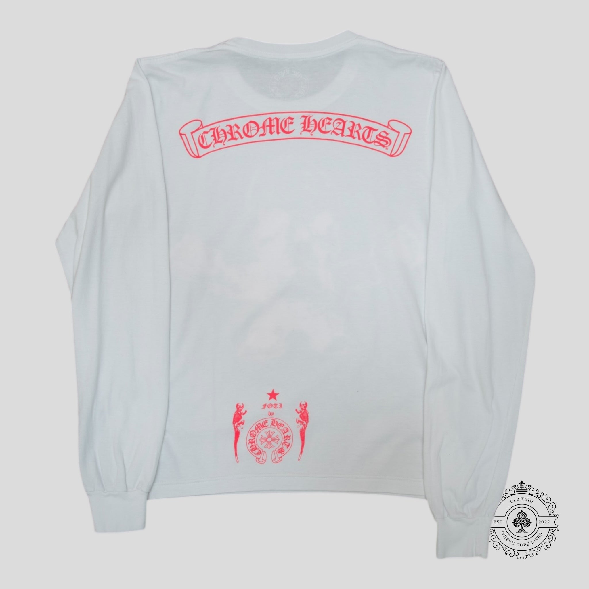 Chrome Hearts Foti Harris Long Sleeve Shirt in White / Pink