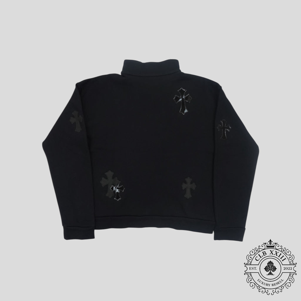 Chrome Hearts Pony Hair Quarter Zip in Black