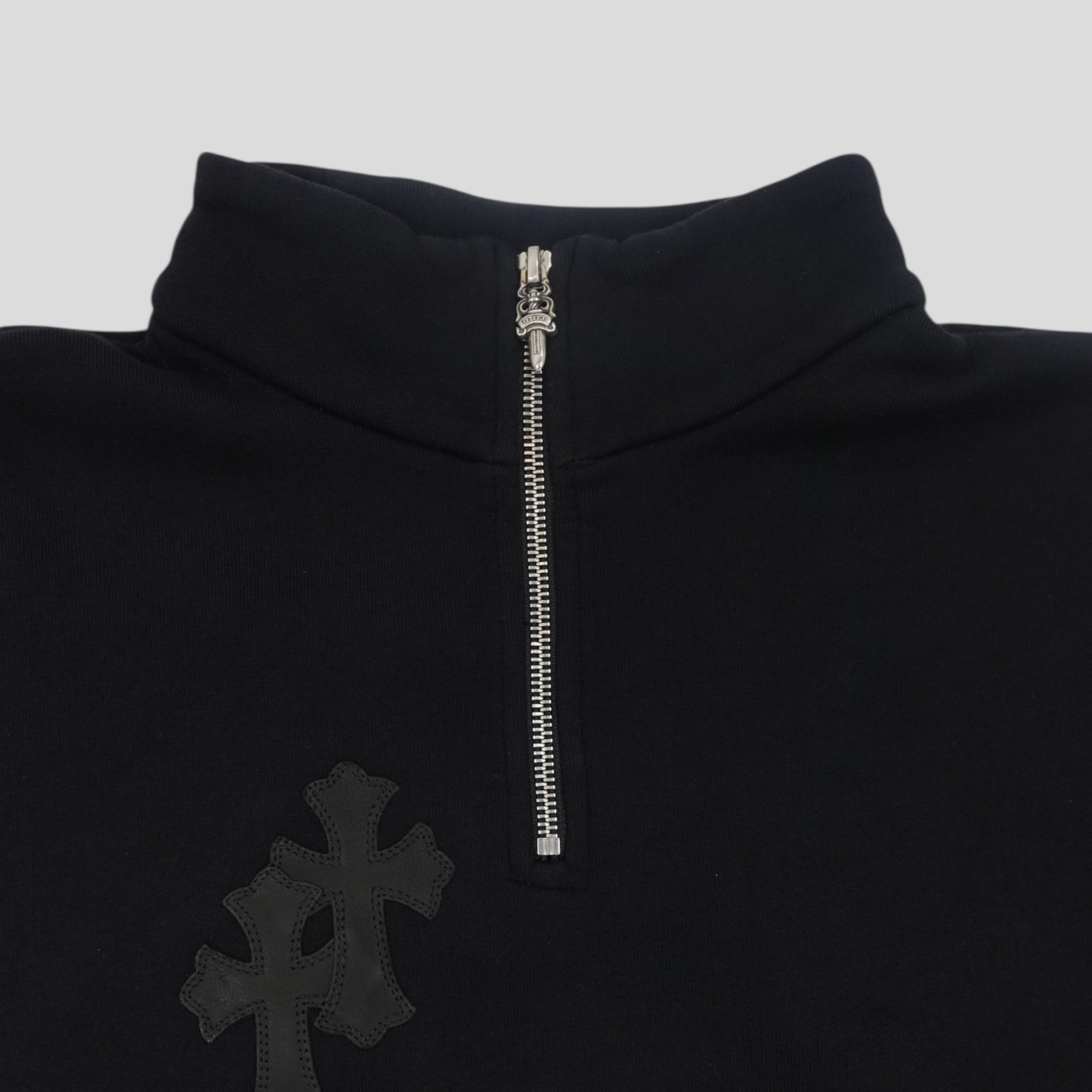 Chrome Hearts Pony Hair Quarter Zip in Black