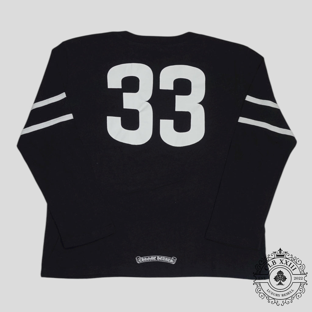 Chrome Hearts 33 Horseshoe Logo Women's Long Sleeve Tee in Black