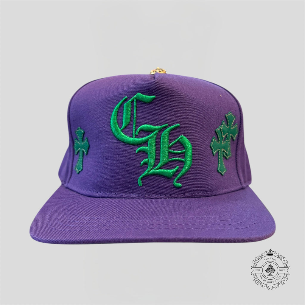 Chrome Hearts Cross Patch Hat in Purple / Green