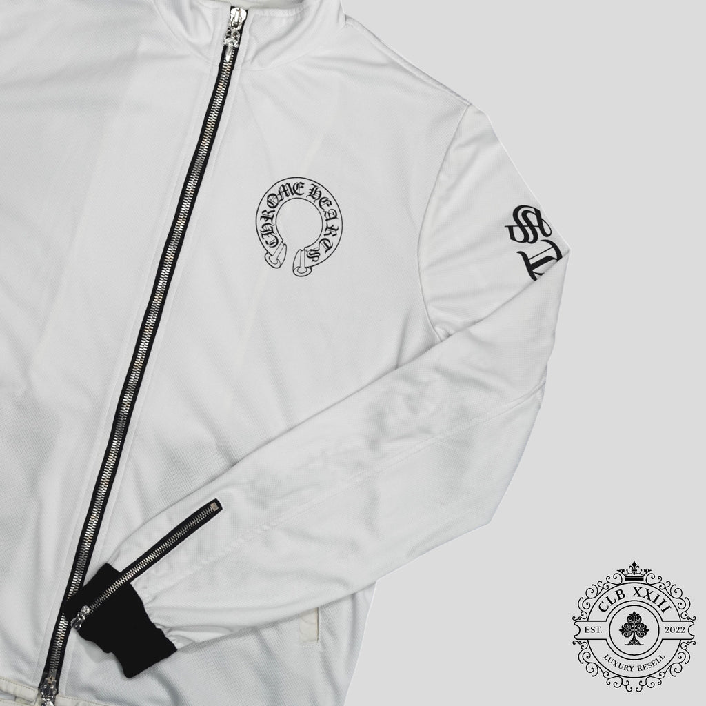 Chrome Hearts Horseshoe Logo Mesh Track Jacket in White