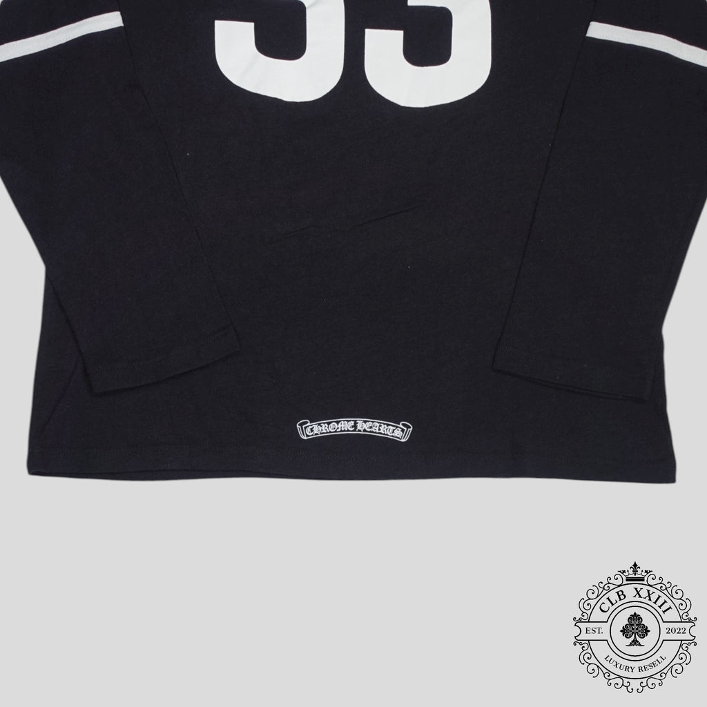 Chrome Hearts 33 Horseshoe Logo Women's Long Sleeve Tee in Black