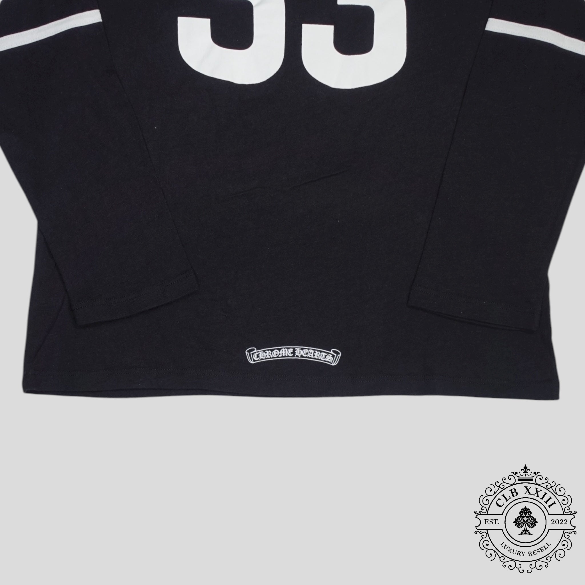 Chrome Hearts 33 Horseshoe Logo Women's Long Sleeve Tee in Black