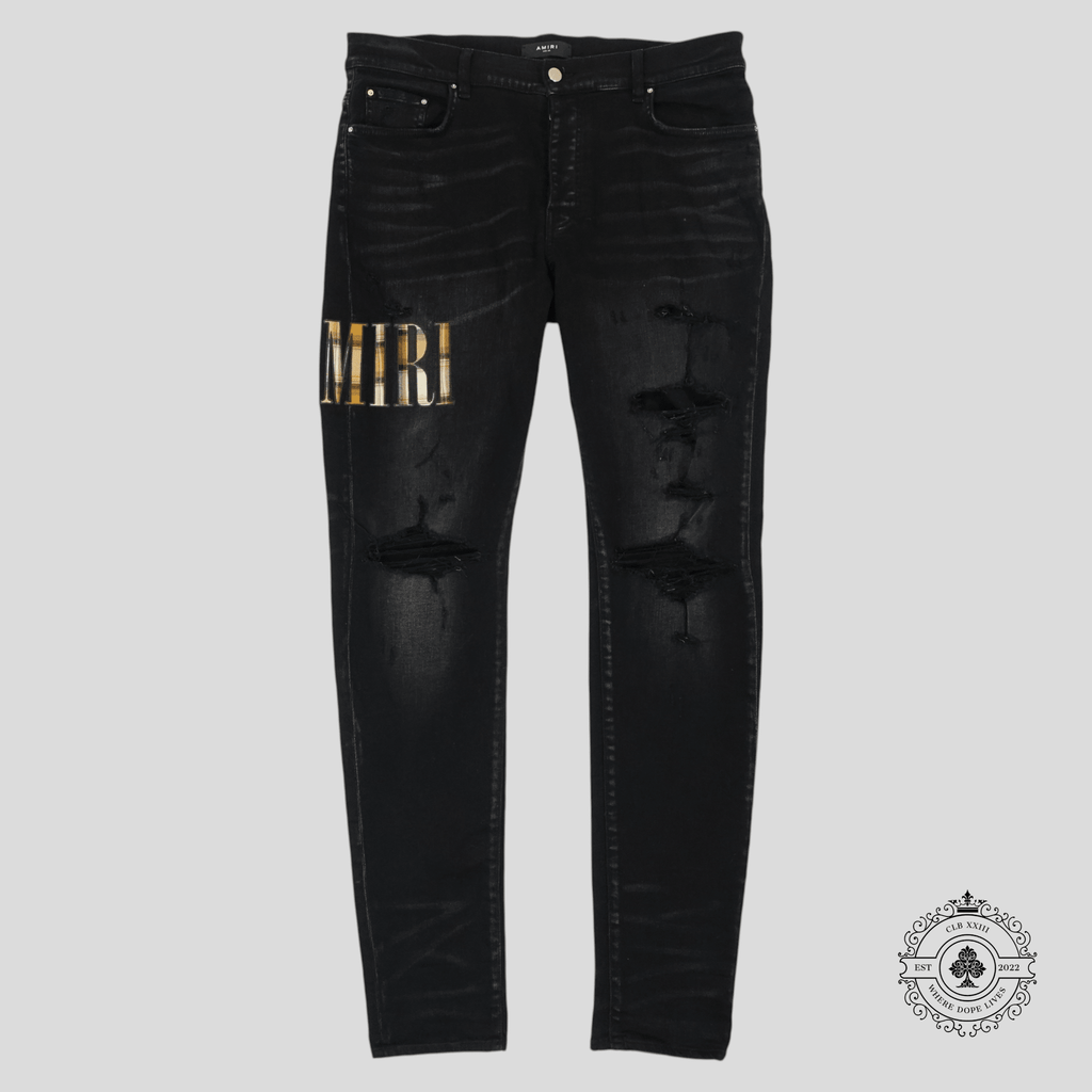 Amiri Core Applique Jeans in Aged Black
