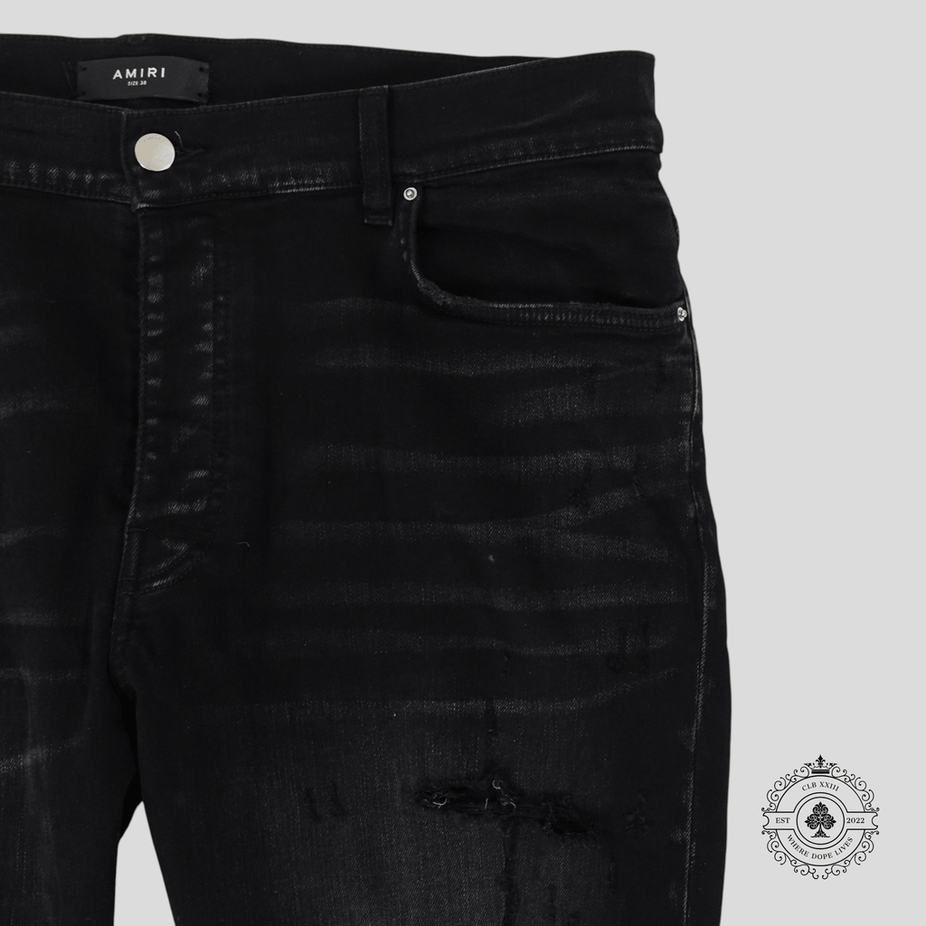 Amiri Core Applique Jeans in Aged Black