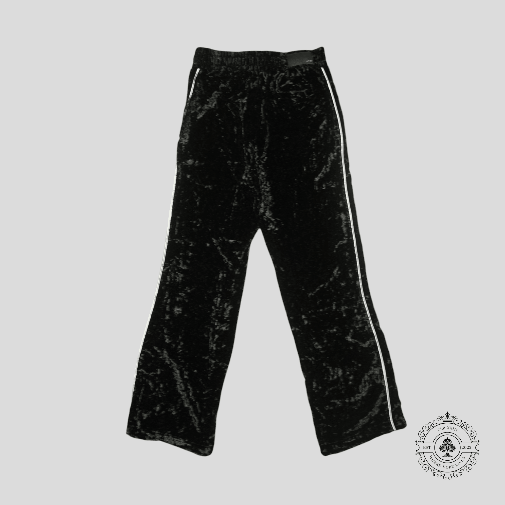 Amiri Crushed Velvet Track Pants in Black