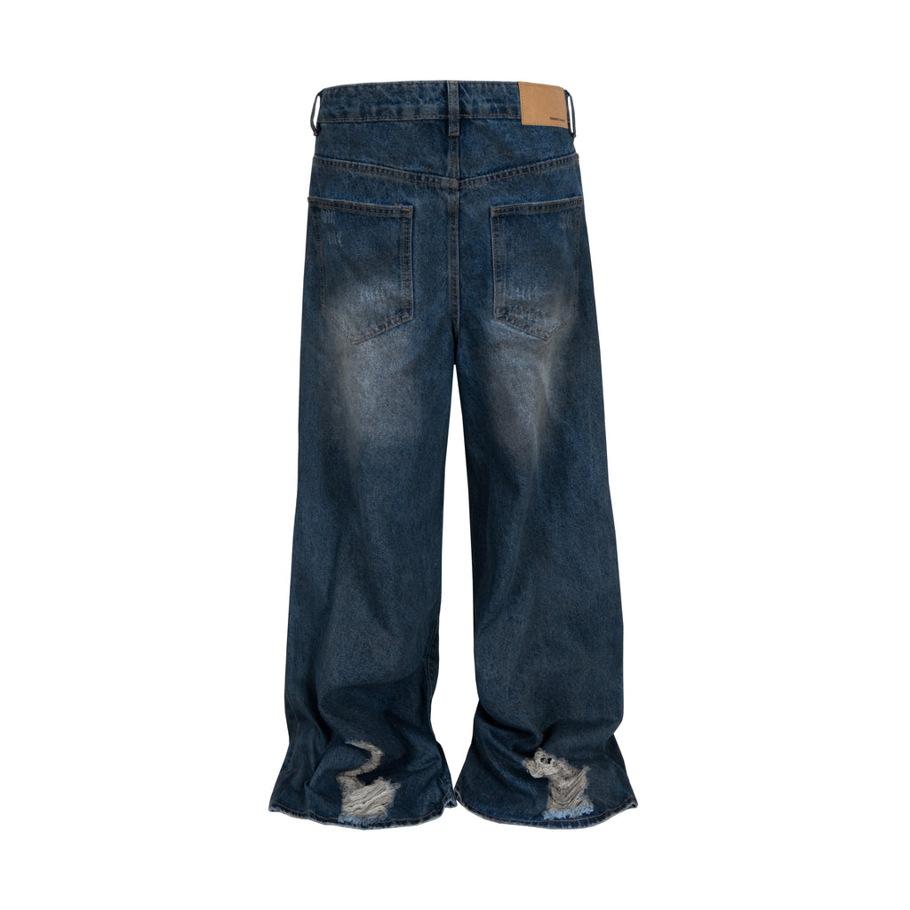 AZUL DISTRESSED CAMO PATCHWORK DENIM