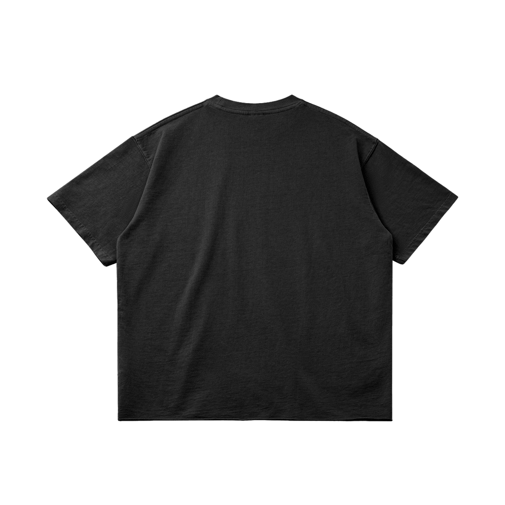 Basketcase Garment Dyed Raw Hem Streetwear Shirt 260GSM Cotton Black Tee With Edgy Faded Hem