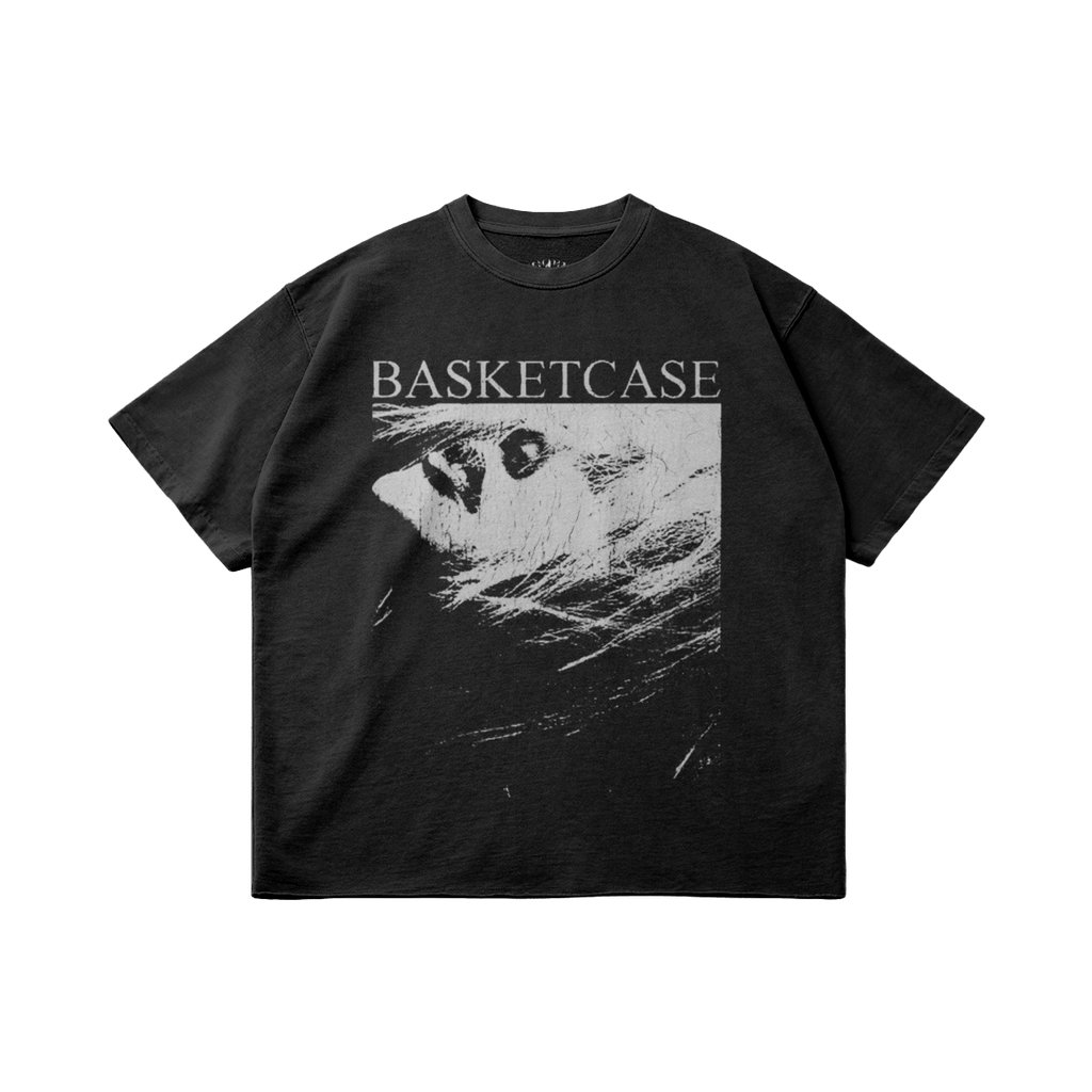 Basketcase Garment Dyed Raw Hem Streetwear Shirt 260GSM Cotton Black Tee With Edgy Faded Hem
