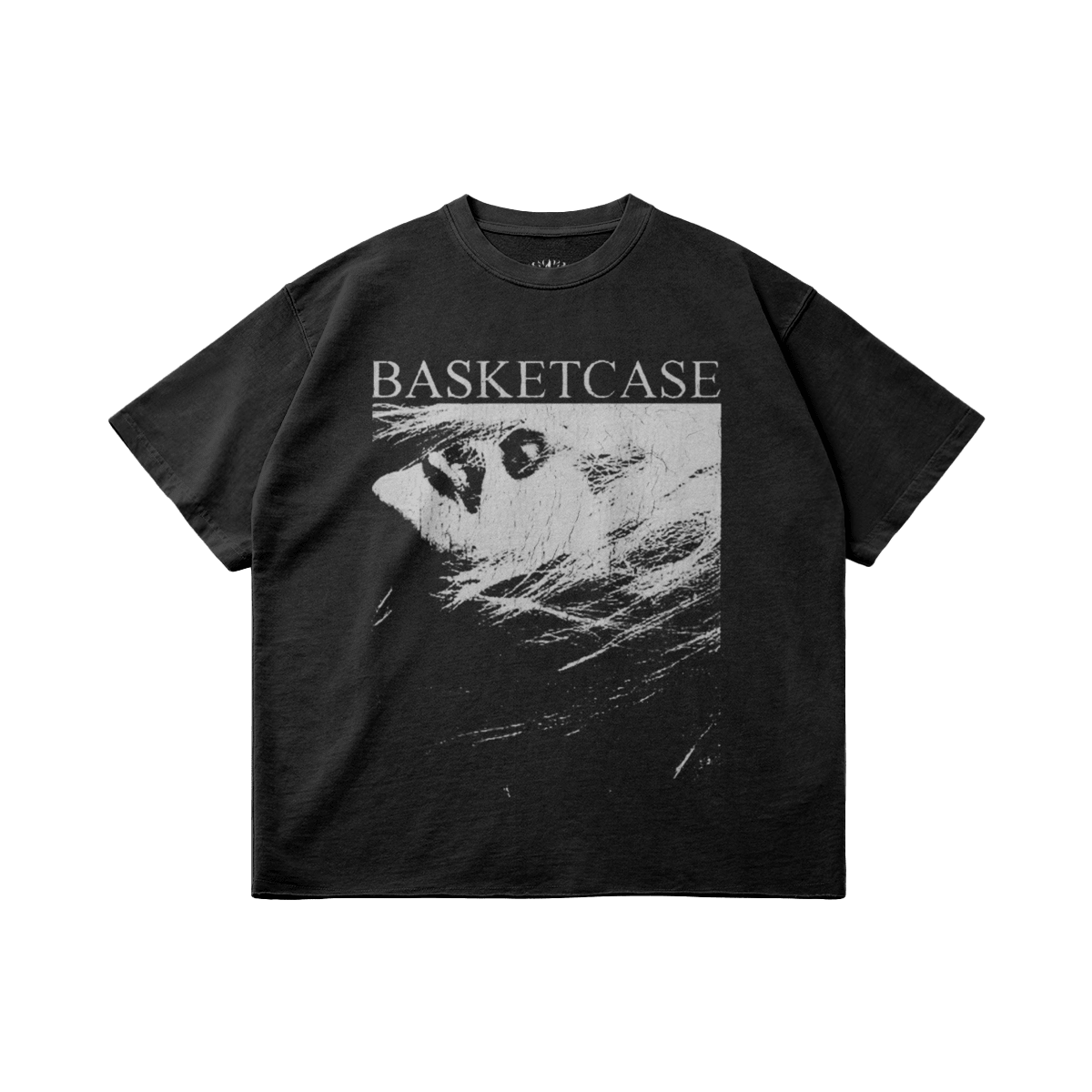Basketcase Garment Dyed Raw Hem Streetwear Shirt 260GSM Cotton Black Tee With Edgy Faded Hem