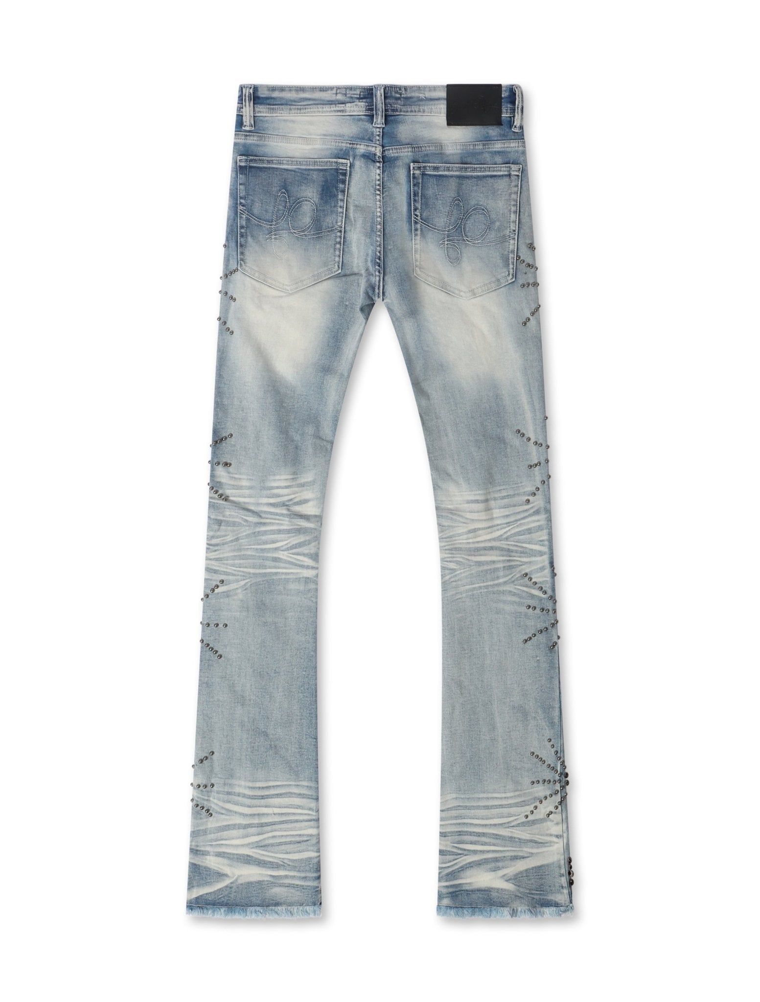 Frost Originals All Over Rhinestone Stacked Jean - Light Wash