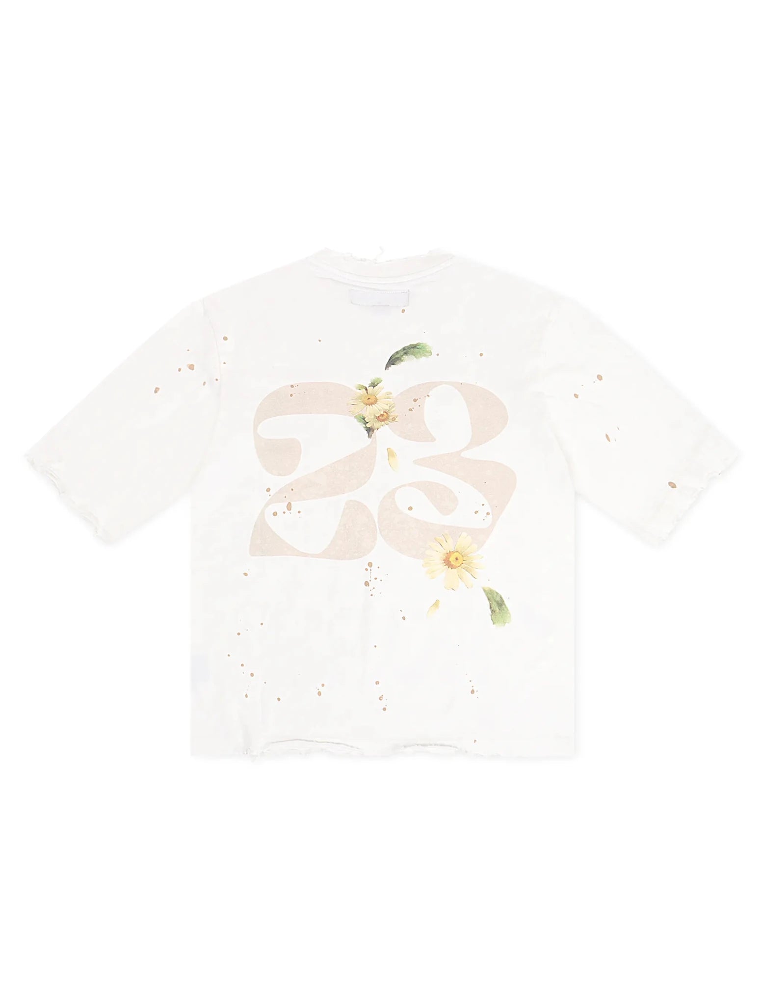 GFA Manassehy Peach Pit Knit Cropped Tee - White