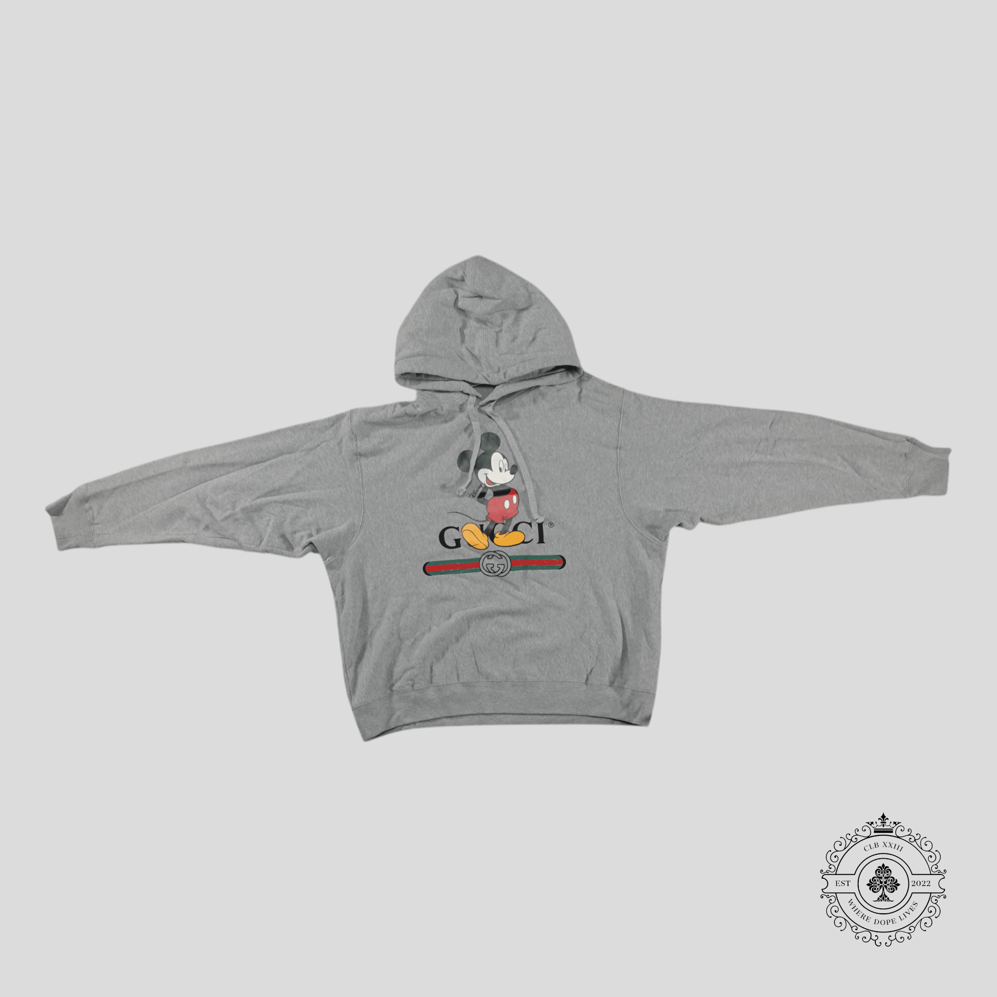 Gucci Mickey Mouse Print Hoodie in Grey