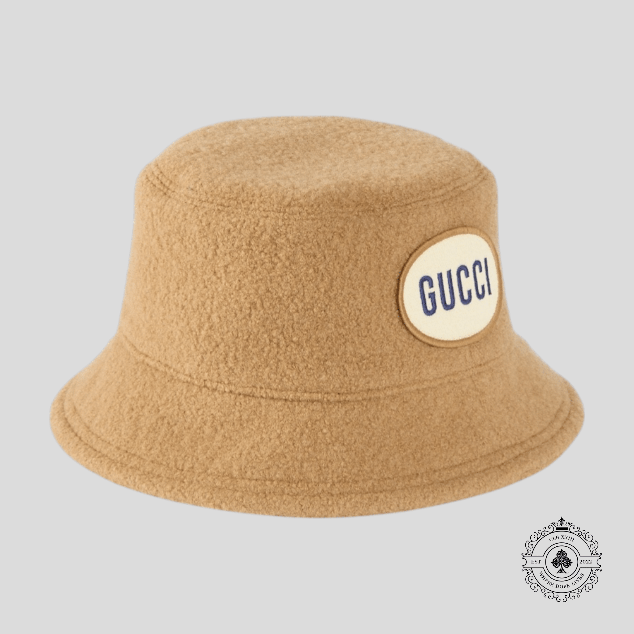 Gucci Patch Bucket Hat in Beige