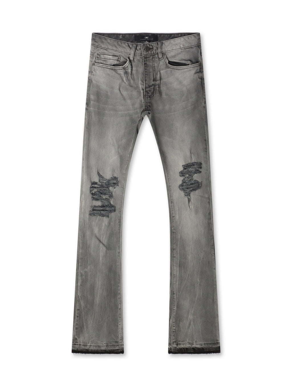 Jordan Craig Stacked Shredded Jeans - Smoked Gray
