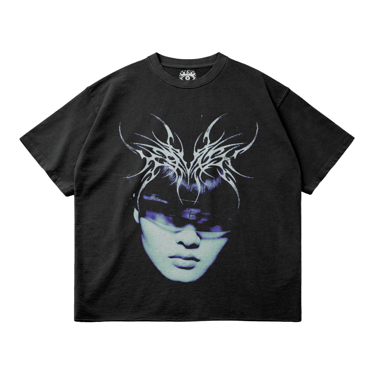 Kryptic Myst Garment Dyed Streetwear Tee 260GSM Cotton Faded Raw Hem True To Size