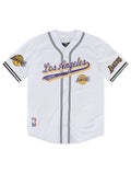 Pro Standard LA Lakers Script Tail Mesh Button Down Shirt - White/Black