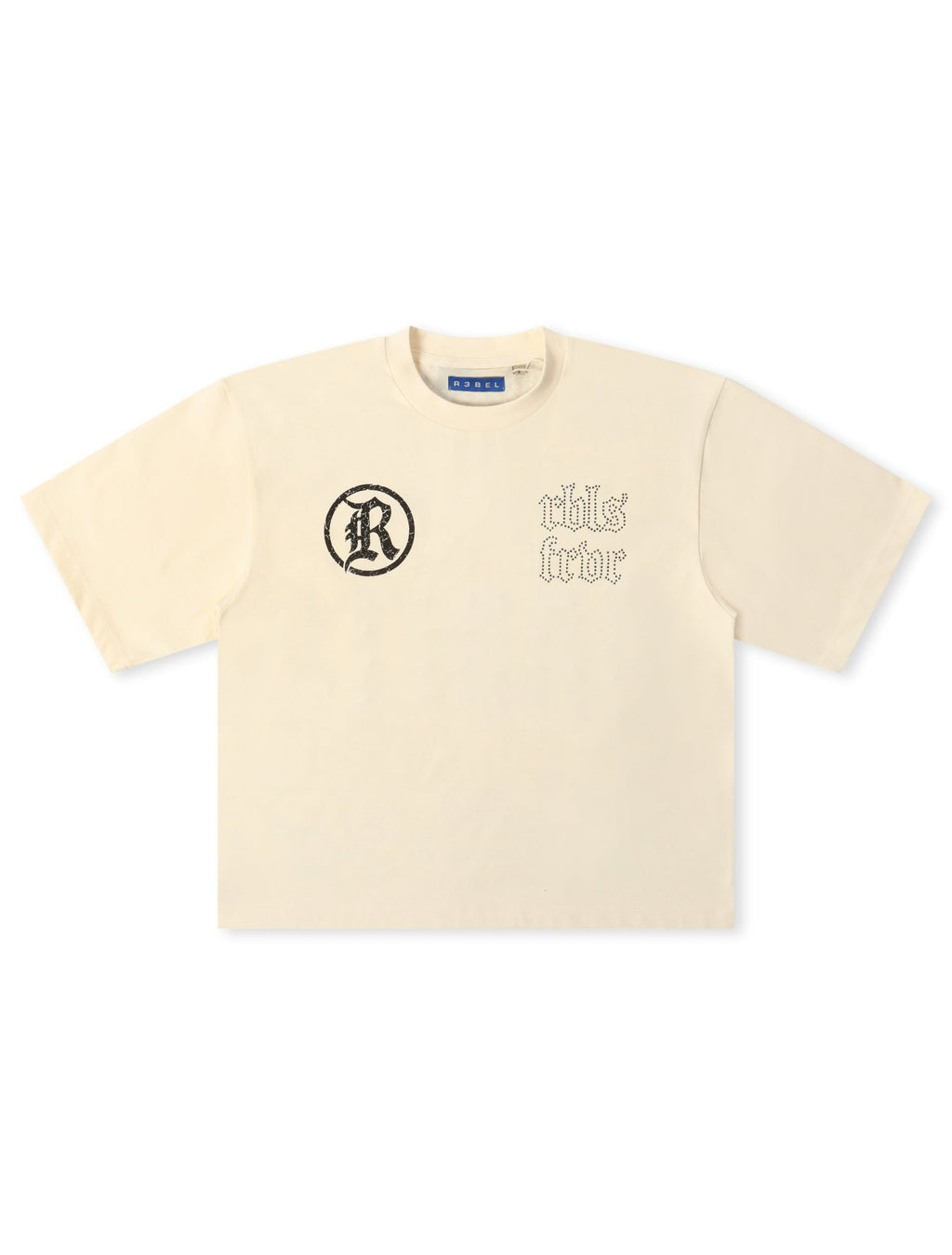 Rebel Denim Developmental Saints Cropped Tee - Cream