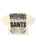 Rebel Denim Developmental Saints Cropped Tee - Cream
