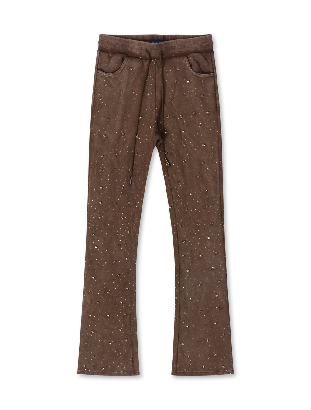Rebel Denim Diamond Stacked Sweatpants - Brown