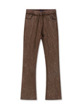 Rebel Denim Diamond Stacked Sweatpants - Brown
