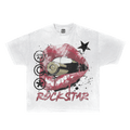 Rockstar Streetwear White Cotton Tee Casual Wardrobe Essential True To Size For Confident Everyday Style