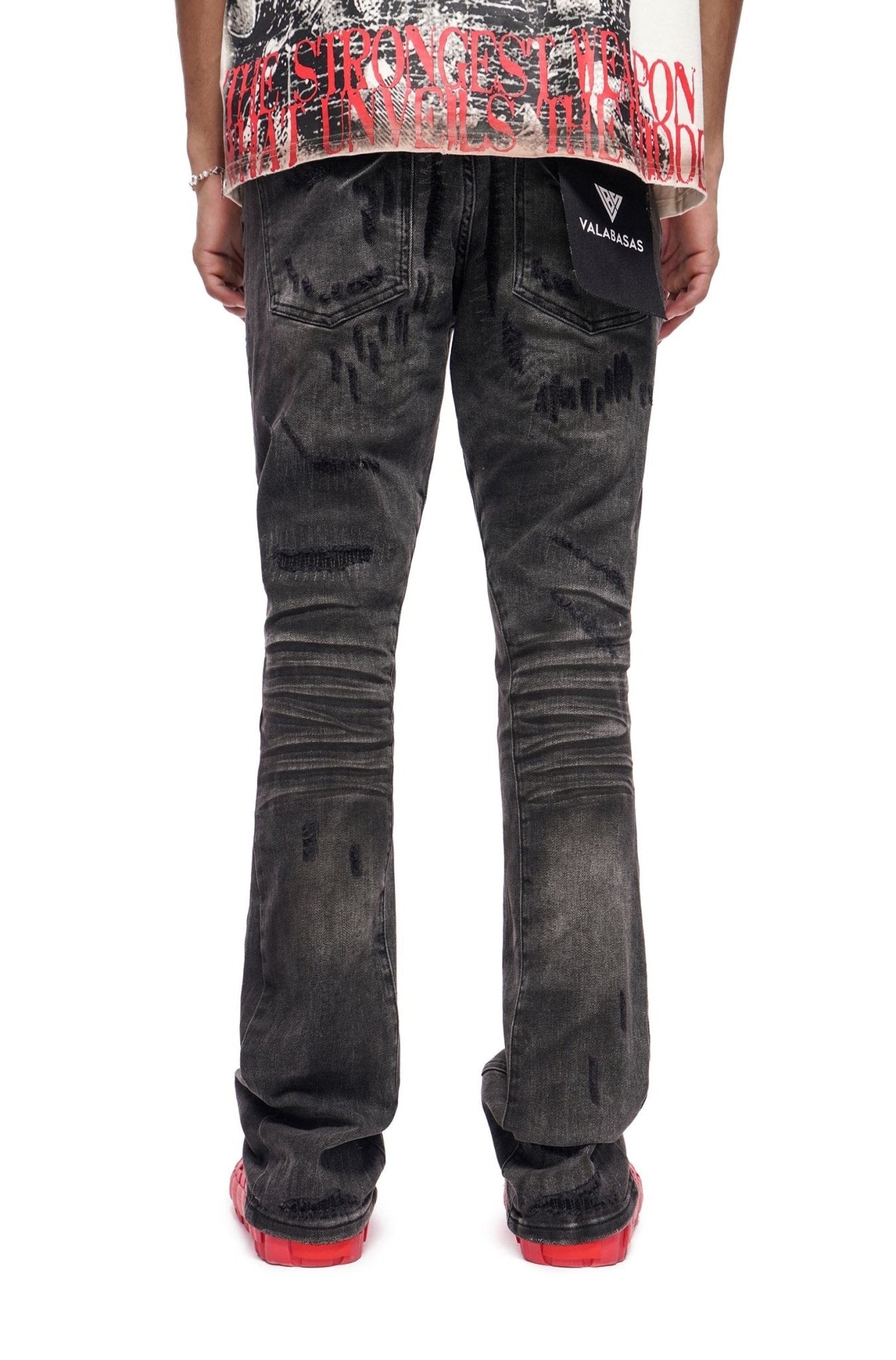 Valabasas Graft Stacked Jean - Grey Washed